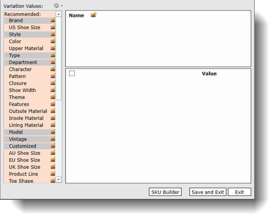 Variation Setting Defining Item Variations