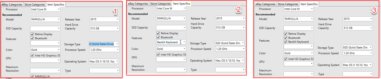 Entering Item Specifics