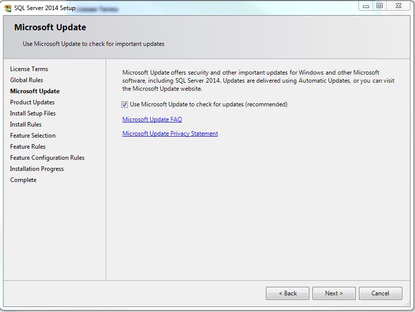 SQL Setup win update
